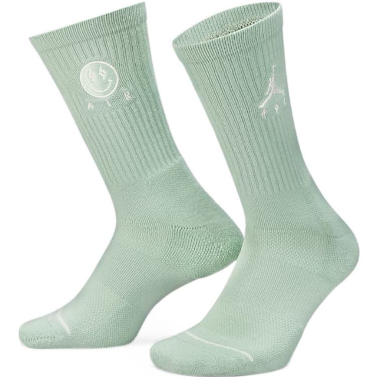 

Jordan X J Balvin Коллаборация Вышитые Спортивные Гольфы до середины икры Мужские носки Светло-зеленый DR9817-300 XL