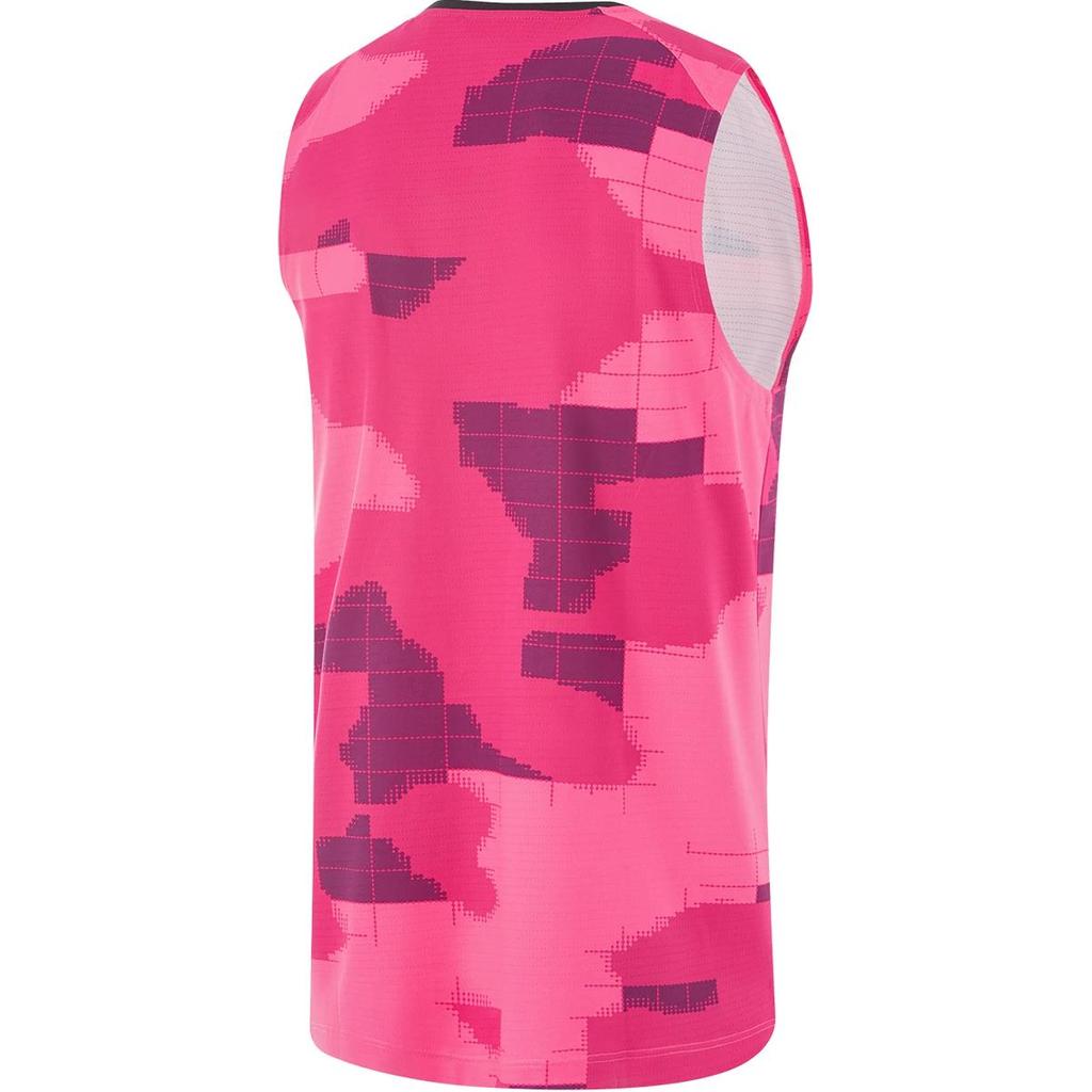 Kamizelka do koszykówki Li Ning All Over Print z okrągłym dekoltem, wygodna, oddychająca, swobodna, męska, czerwono-fioletowa AAYU067-5