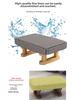 Solid Wood Fabric Footstool - Rectangular Low Stool for Living Room & Shoe Area