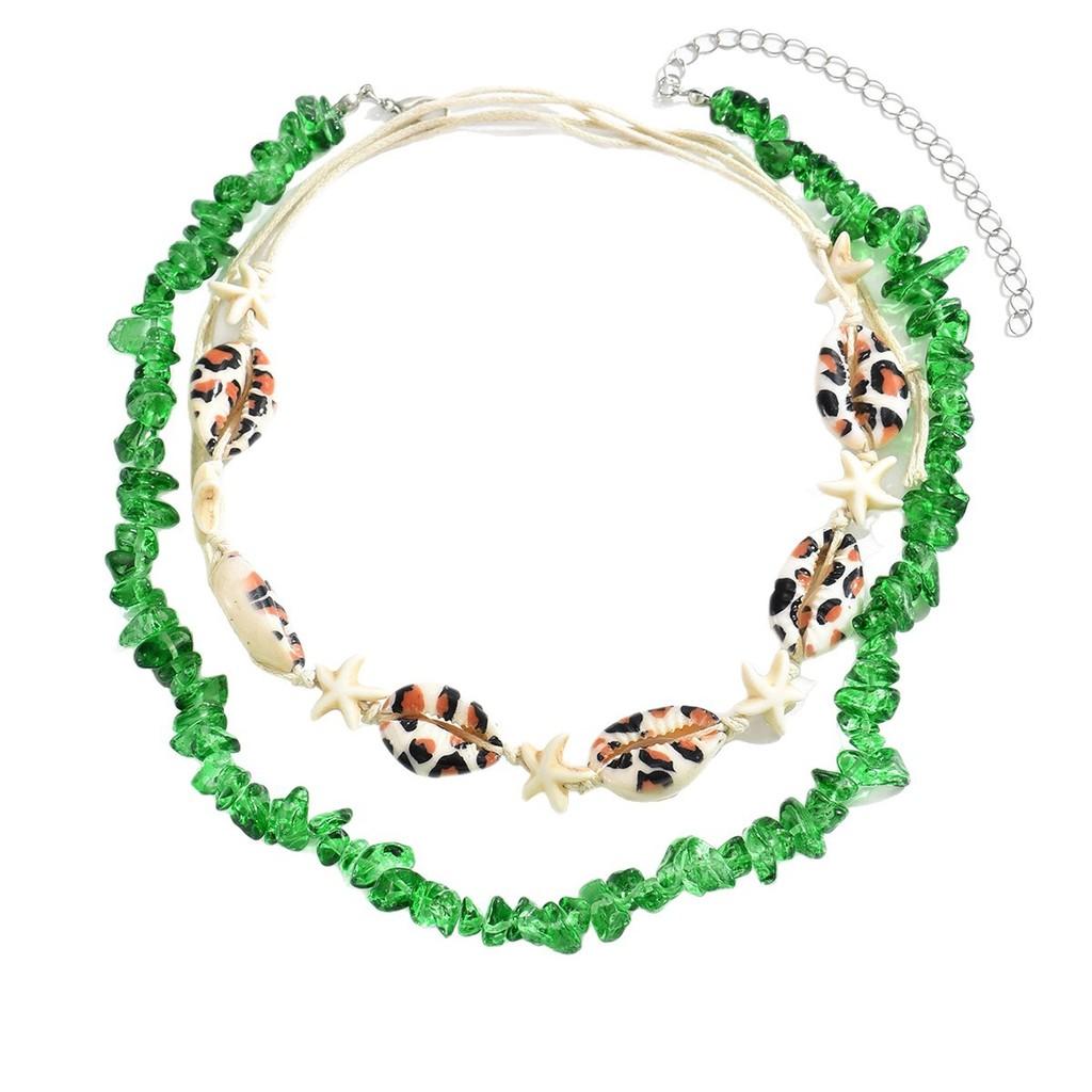 Handmade Shell Pendant Necklace With Multilayer Chain Natural Beach Jewelry For Women