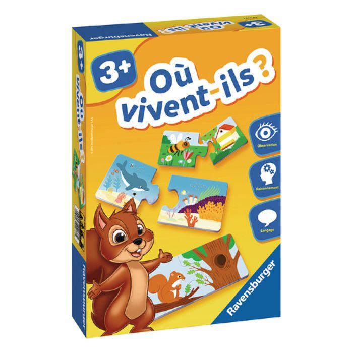 Où vivent-ils ? - Jeu éducatif - Découvertes des Animaux - Ravensburger - Dès 3 ans