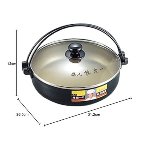 Tamahashi Chen Kenichi Sukiyaki Pot, 26cm, Induction and Gas Compatible, with Lid, Chen Kenichi Official Brand, Gyoza Pot CK-612N
