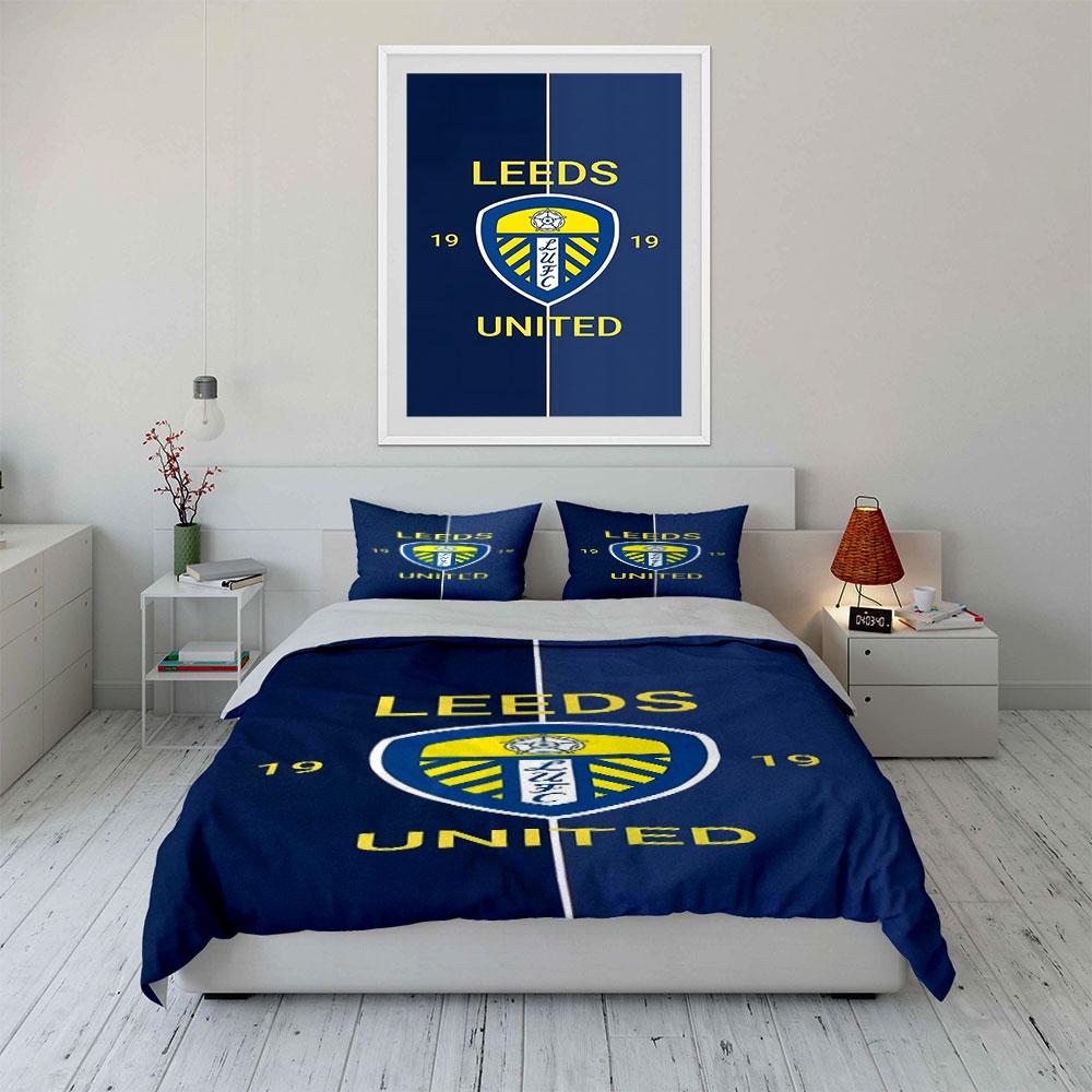 Leeds United logo pattern. Bedding sets Duvet cover sets Duvet covers Pillowcases(1*Duvet Cover 2*Pillowcases without duvet insert)