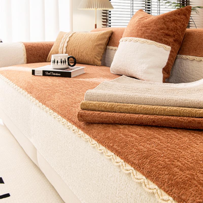 Snowflake Ni Sofa Cushion Autumn and Winter Thickened Non-Slip Sofa Cover Winter Plush Cover Cloth