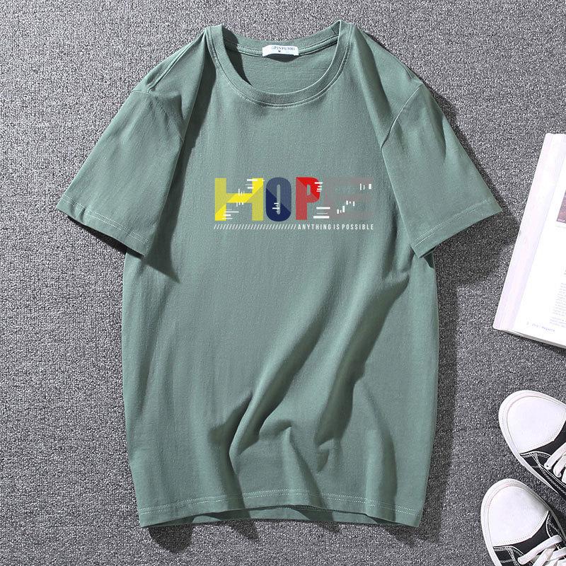 Men's Summer Comfortable Short Sleeve Loose and Breathable Pure Cotton Men's Tee Men's Sports Casual Round Neck Plus Size Top