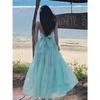 Travel shadow green backless neck sling chest pad dress women's summer Sanya seaside vacation beach dress super fairy wear