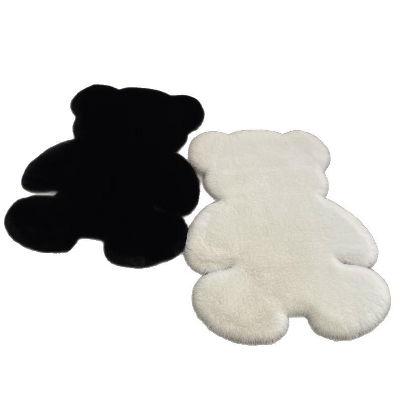 Adorable Plush Bear Bedroom Rug - Thick, Wear-Resistant, Dirt-Proof, Perfect for Girls' Decor
