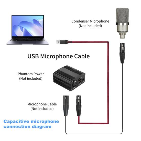 USB Male to Adapter Cable Easy XLR Female to Use Universal Mic Link