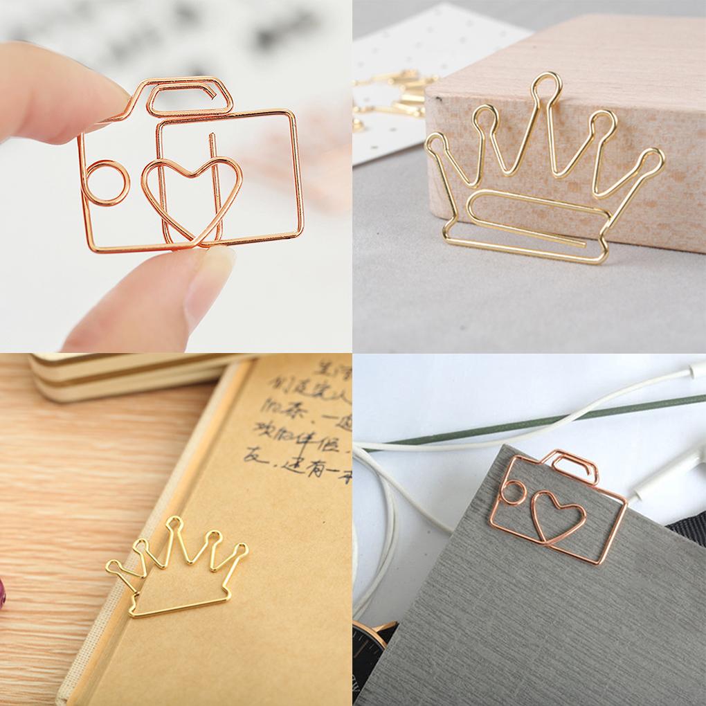 Delicacy Cartoon Rose Gold Paper Clip Bookmark Memo Clips Office Supplies