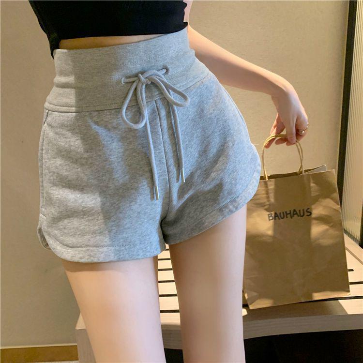 2026 Summer Gray High-Waist Designer Shorts for Women - Slimming, Trendy, Straight & Wide Leg Styles S