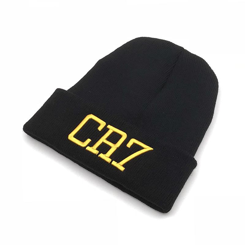 Warm Outdoor Knitted Plush Hat Cristiano Ronaldo CR7 Hats Embroidery Football Cap Cosplay Cr7 Unisex Accessories Party
