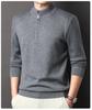 Men's Zipper Half-High Collar Knit Sweater - Mid & Young Adult Pullover Warm Base Layer