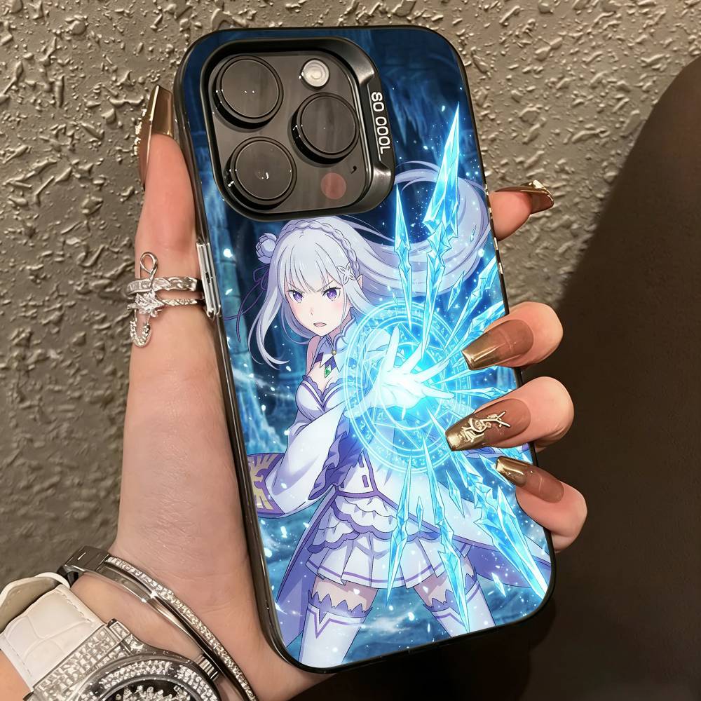 Чехол для телефона Re Z-Zero Emilia-a для iPhone 17,16,15,14,13,12,11 Plus,Pro Max,XS, Цветной Серебристый Черный Чехол iPhone13Pro