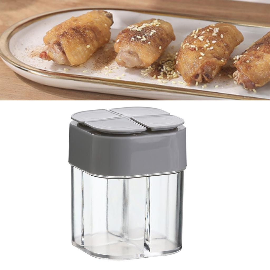 4 Compartment Seasoning Box Multifunctional Portable Dustproof Sealing Clear Spice Storage Container for Kitchen Supplies