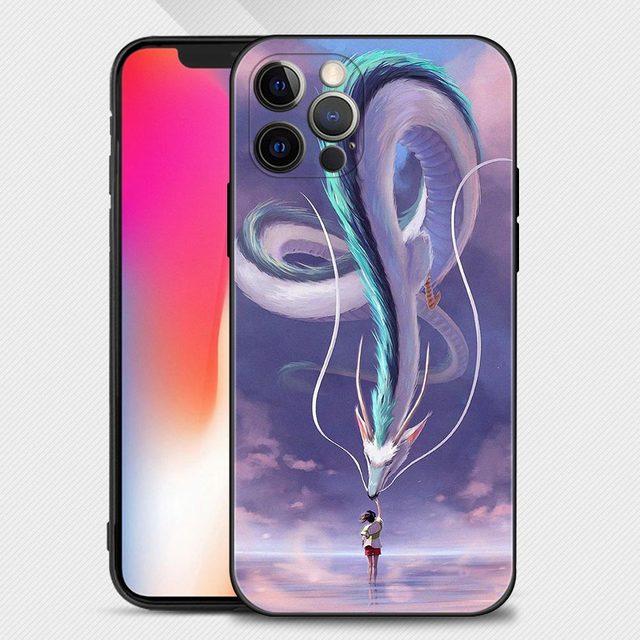 Capa de telefone para iPhone 14 13 12 11 Pro Max Mini Xs Max Xr X 7 8 Plus 6s Capa de silicone macia Fundas Anime A Viagem de Chihiro