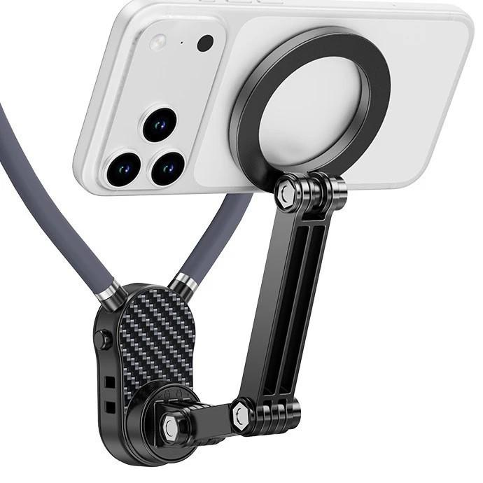 Neck-Mounted Magnetic Bracket for First-Person View Shooting: Outdoor Sports Camera & Phone Holder for Climbing, Fishing, and Cycling