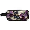 Flower Print Double Layered Pencil Case with Handheld for Boy/Girls Best Gift 3D Cartoon School Children