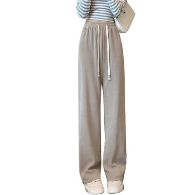 Gaucho Gerade Hosen Thermal Plus Koreanisch Hoch Alltag Winter [7-livehouse] Damen Weite Hosen, Hosen, Hosen, Größen, Stil, Taille, Schlankmachend,
