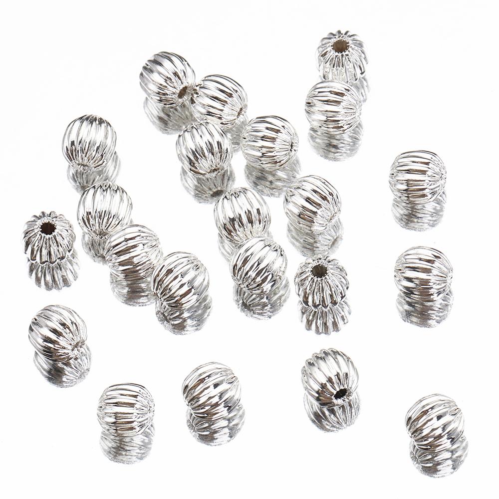 

50pcs 3-8mm Copper Spacer Beads Pumpkin Stripe Round Stopper Spacer Beads for Bracelet Necklace Jewelry Making DIY Wholesale 3mm