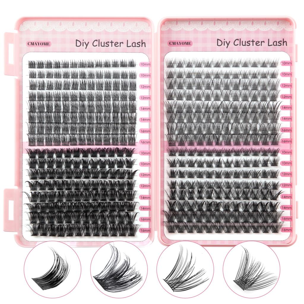 Diy Large-Capacity Eyelash Book Natural Fluffy 392 Clusters D Song Segmented False Eyelash Set
