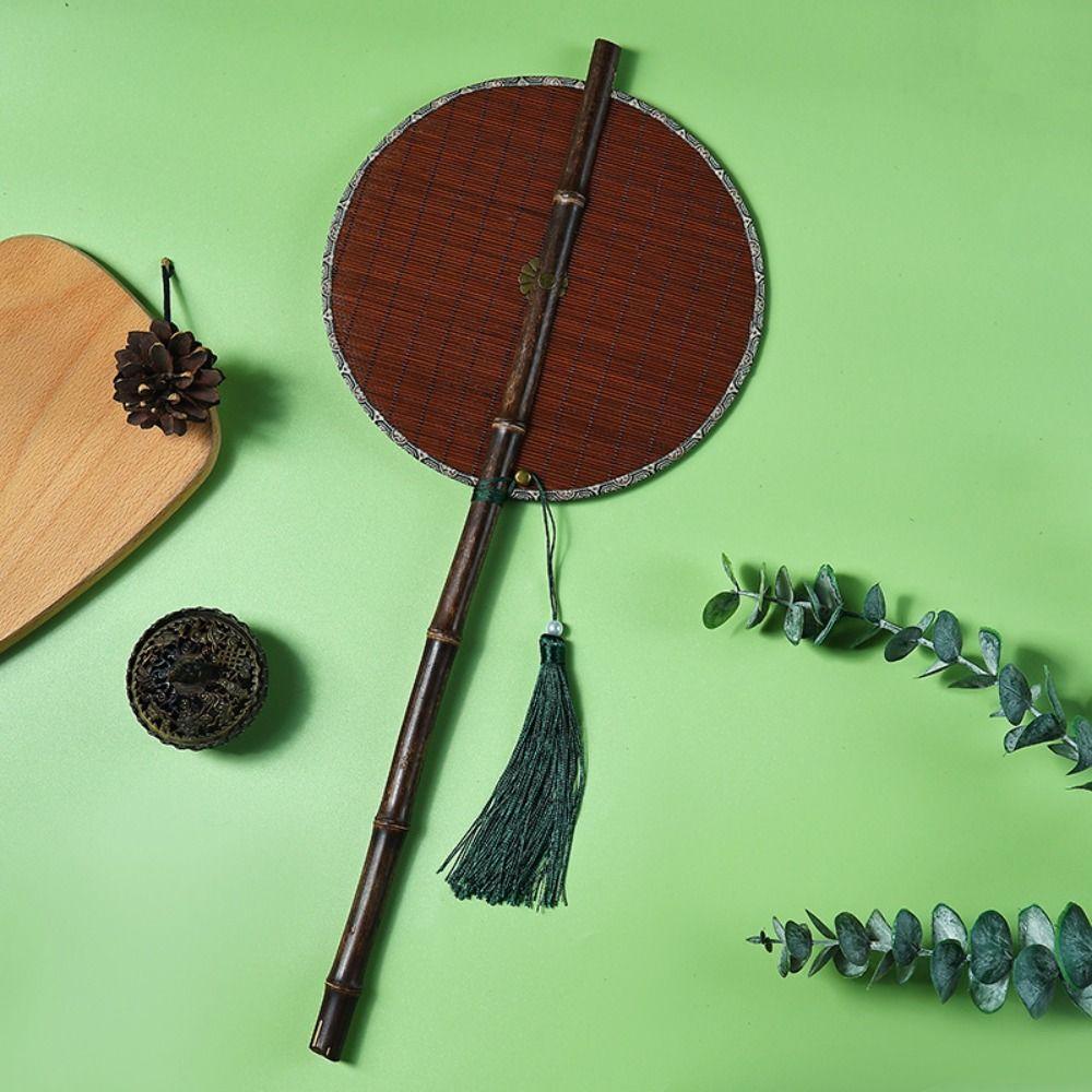 Chinese Style Purple Bamboo Waist Fan Natural Foldable Waist Fan Portable Hanfu Group Fan  for Home
