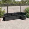 Vidaxl 6-Cz. Garden Furniture Set With Cushions, Black Poly Rattan