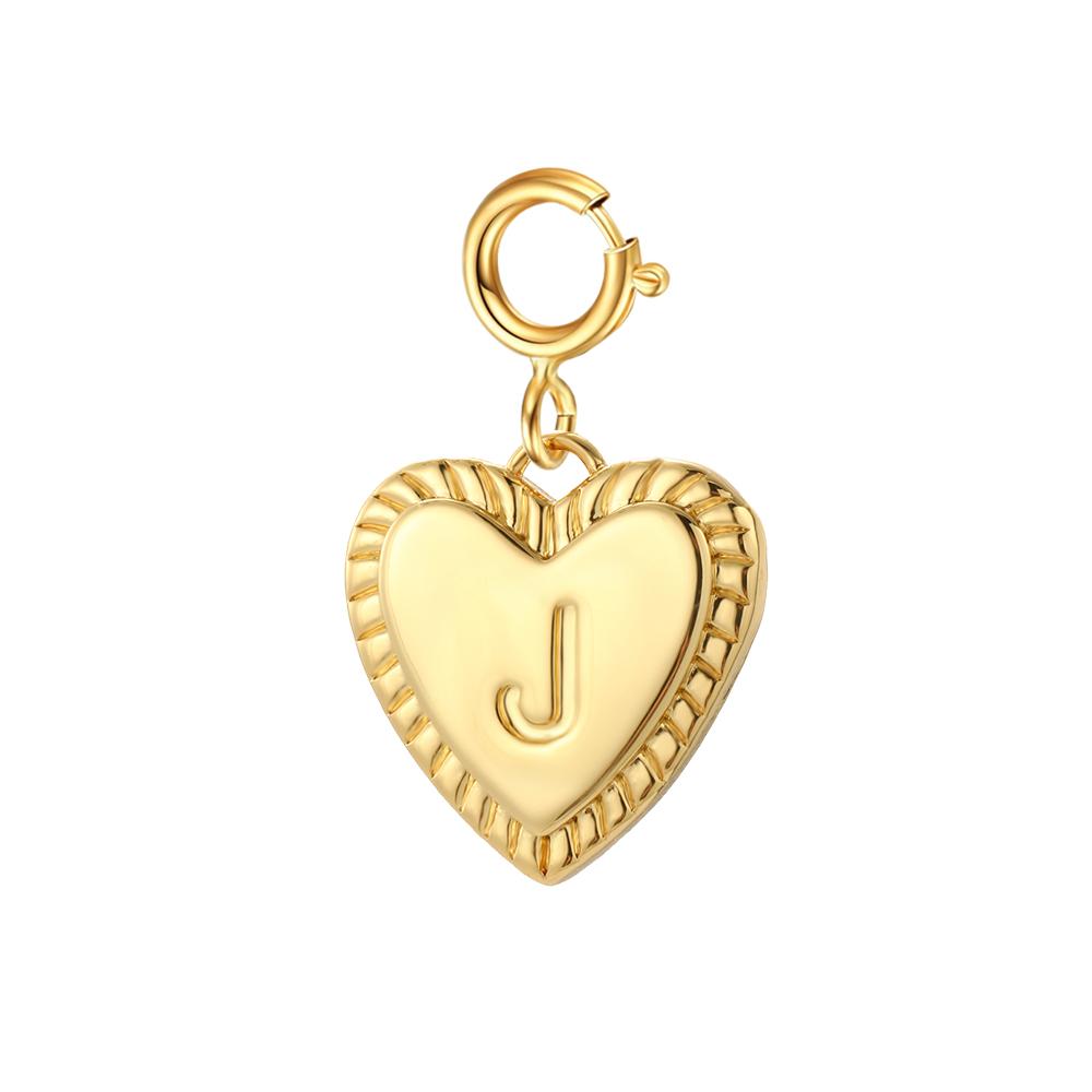 Herz Anfangsbuchstabe Anhänger Goldene Farbe 26 Buchstaben für Damen Halskette Ohrring Zirkonia Accessoires Großhandel Dropshipping