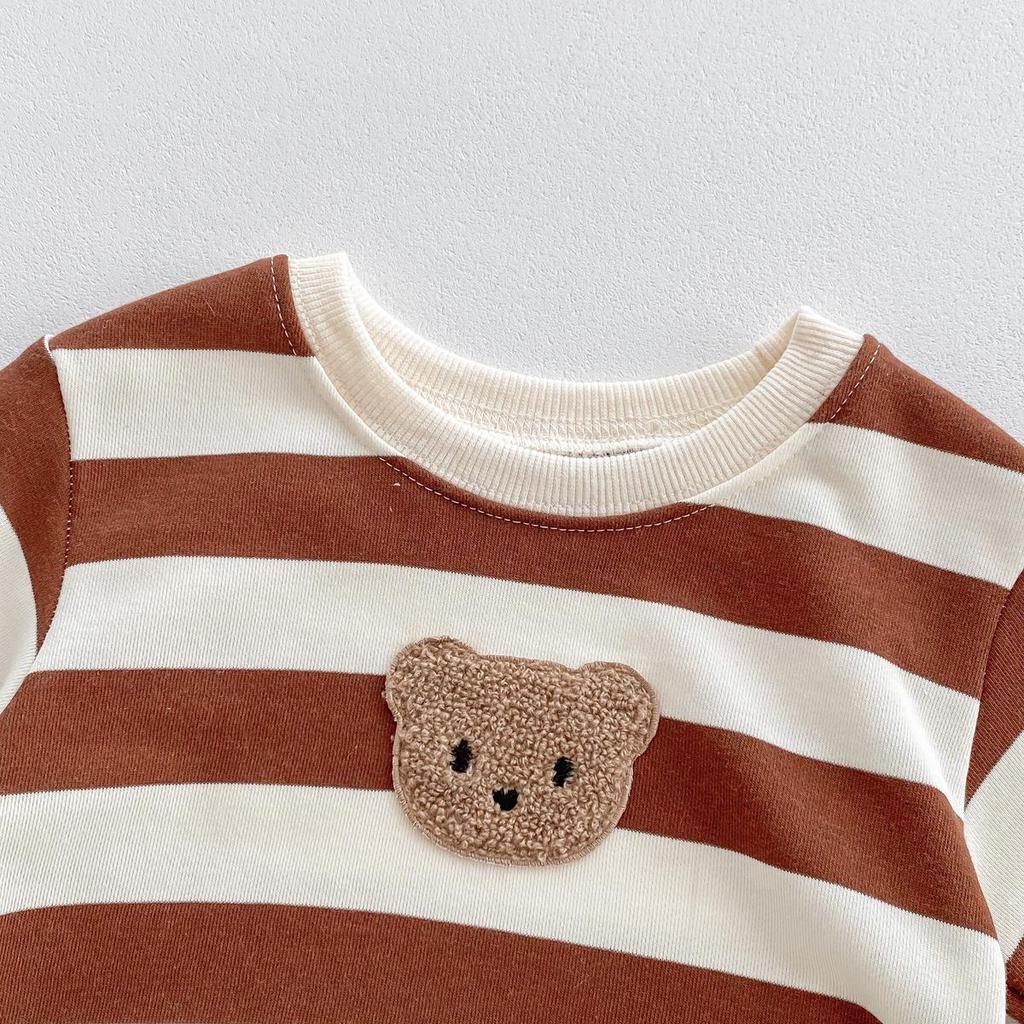 Korean Autumn Baby Romper: Cute Bear Pullover for Newborns, Boys & Girls - Ideal for Outdoor Play