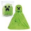 Skater Kids' Bath Poncho with Hood, Quick-Drying, 108 X 92cm, Minecraft Creeper Design, Boys' BPO1-A
