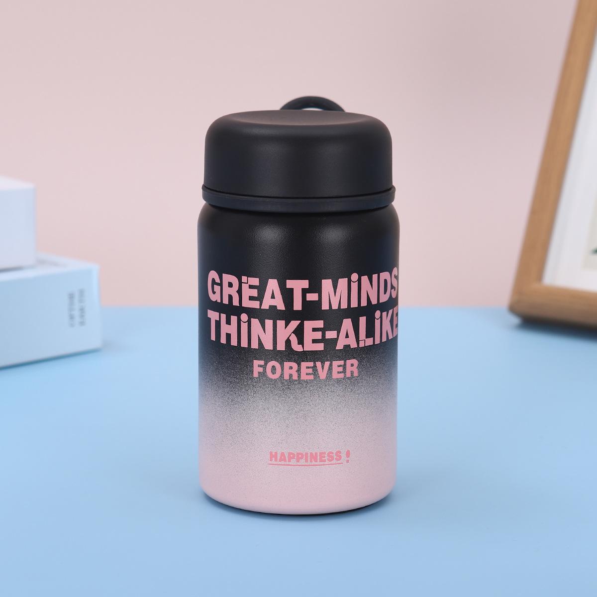 

Маленькая круглая термокружка с простыми буквами, симпатичная портативная мини-кружка для детей и школьников, кружка для воды 350ML