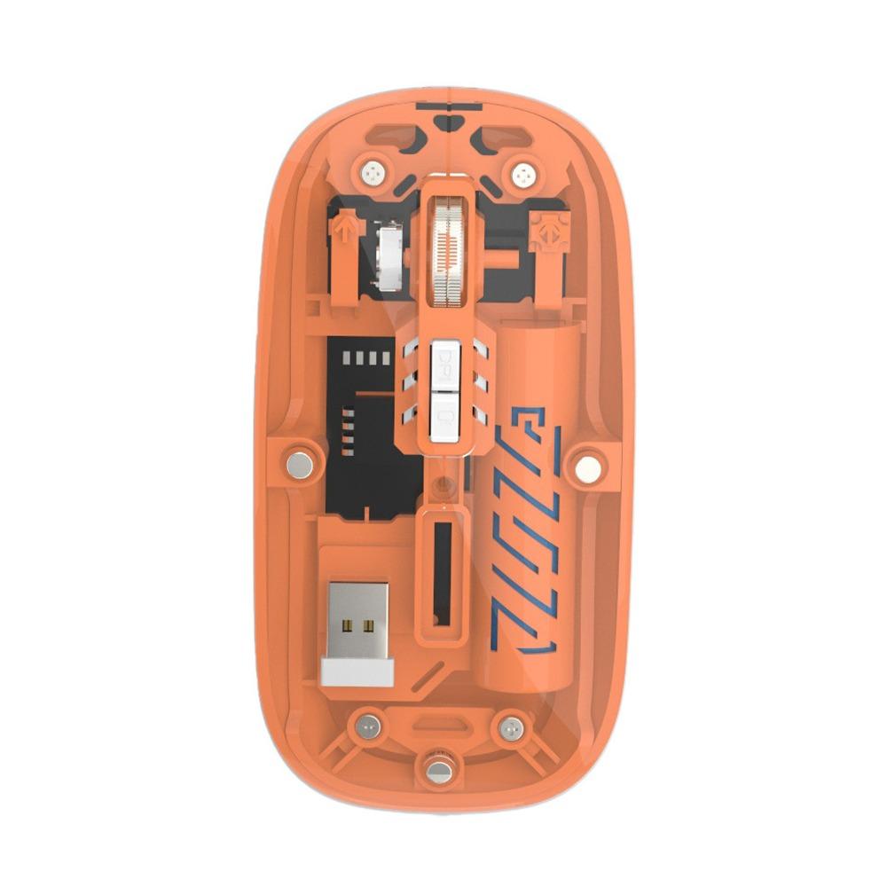 

Bluetooth 2.4G Wireless Mouse Dual Mode Transparent Laptop Wireless Mouse Silent Rechargeable Rechargeable Mouse Laptop помаранчевий