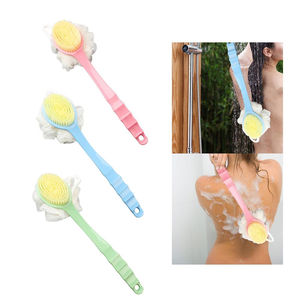 Double Side Long Handle Back Shower Brush Cleaning with Hanging Hole Ergonomic