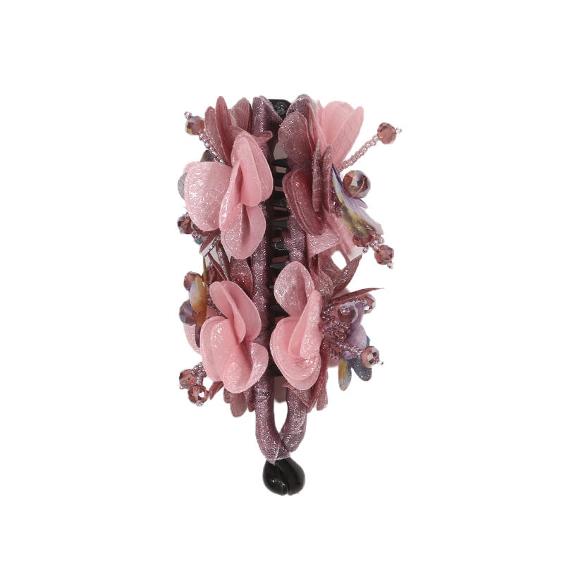 Blume Bananenclip Pferdeschwanzhalter Damen Mädchen Vertikale Clips Haarnadeln für Damen Haarspangen Geometrischer Kopfschmuck