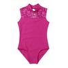 Kids Girls Ballet Dance Gymnastics Leotard Lace Turtle Neck Lace Back Sleeveless