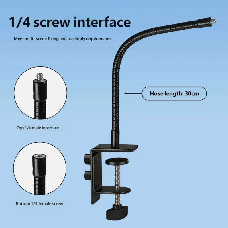 Adjustable Microphone Holder Clamp Gooseneck Arm Clip for Music Recording Equipment and Live Broadcast Accessories