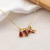 1 Set 304 Stainless Steel Cubic Zirconia Birthstone CharmsGold Plated Mini Pendants for DIY Necklace Jewelry 12x7mm - 9x3.5mm