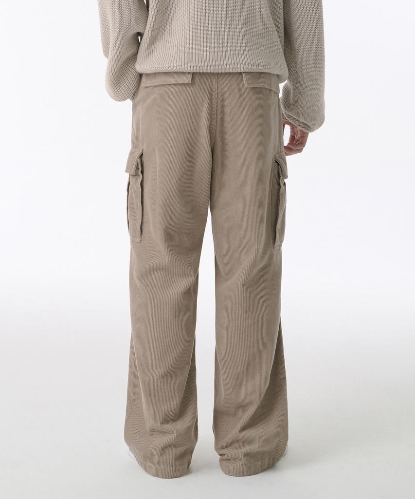 MUSINSA STANDARD Corduroy Parachute Cargo Pants [Light Beige]