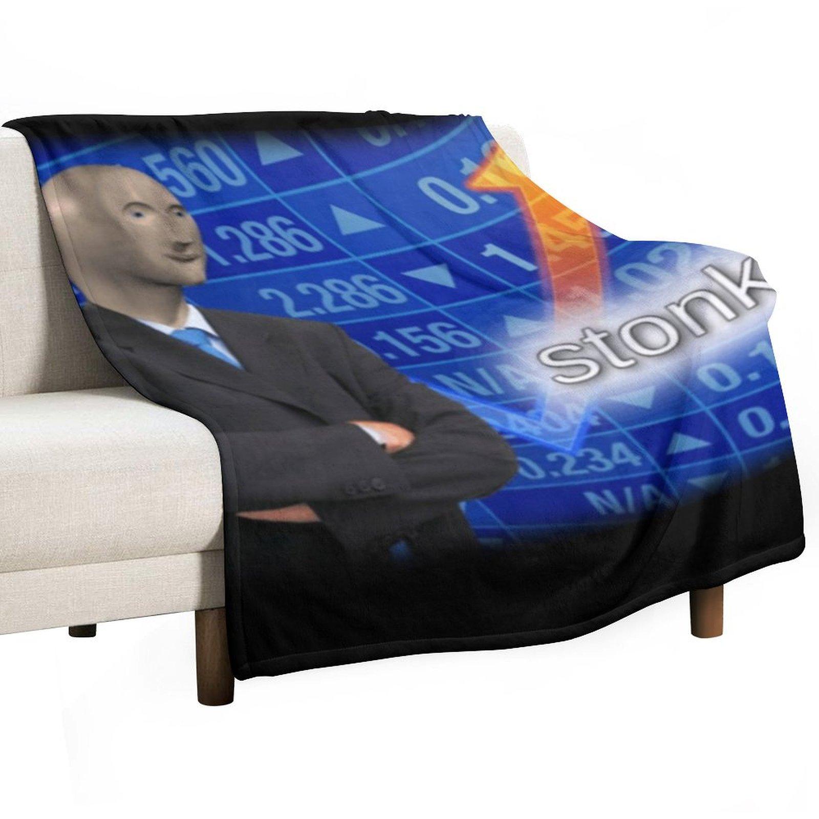 Stonks Throw Blanket Plaid on the sofa Thin Kid S Soft Plush Plaid Blankets 30x40in