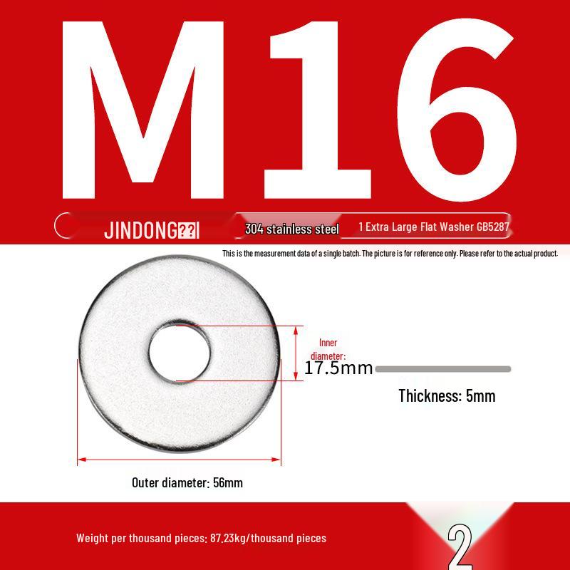 Stainless Steel 304/201/316 Oversized Thick Flat Washer Gasket Screw Washer GB97/GB96