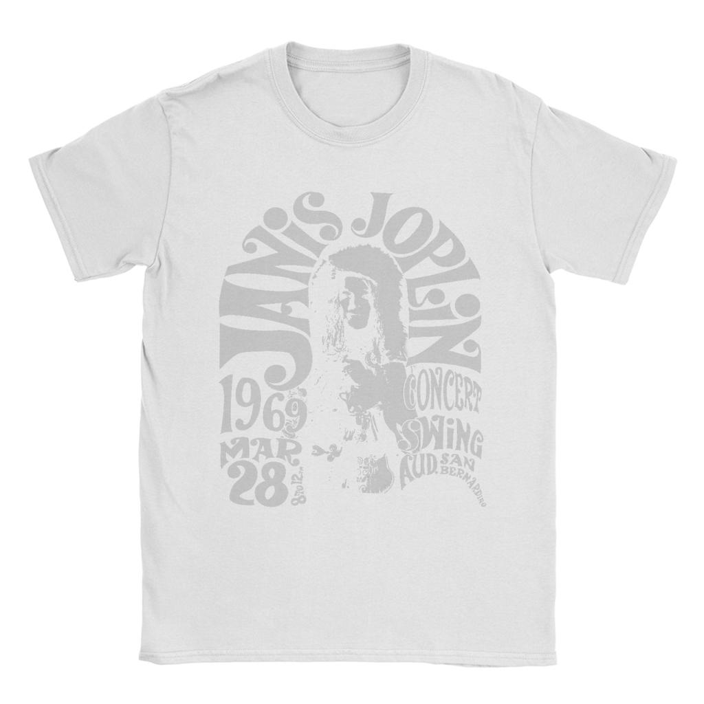 Janis Joplin San Bernadino 1969 Novelty TShirts 100 Cotton Tee Shirt for Men Y2K Funny Cheap Short Sleeve Tees
