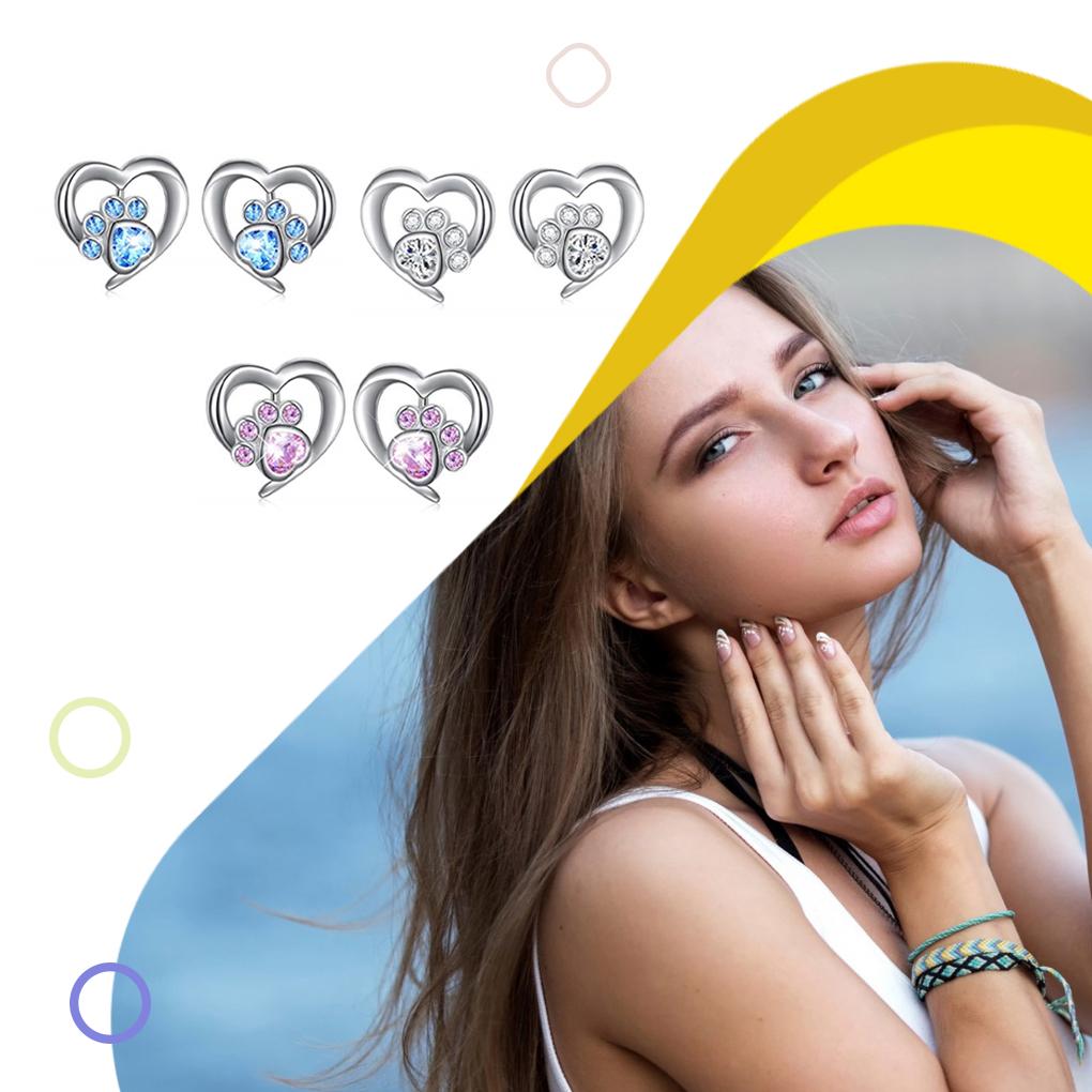 1 Pair Rhinestone Women Earrings Portable Wedding Girls Simple Design Sweet Stud Earring Ladies Ear Jewelry Gift