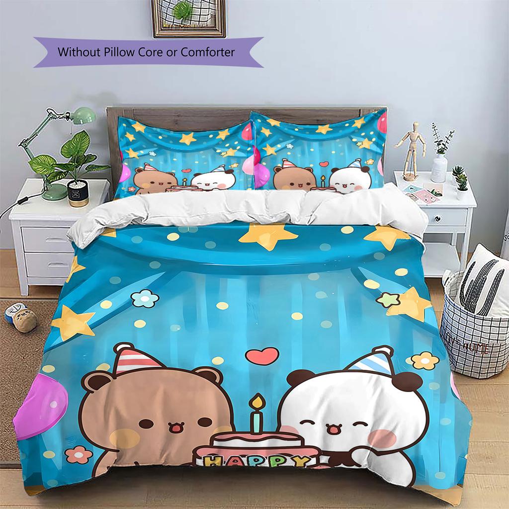 Bubu Dudu Pattern Bedding,Quilt Set Quilt Cover Pillowcase Home Birthday Gift(1 * Duvet Cover + 2 * Pillowcase, Without Core)