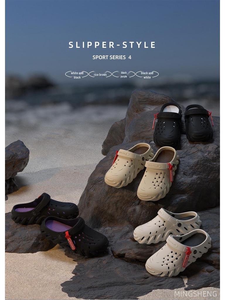 Sandálias Masculinas para Exterior Antiderrapantes com Biqueira Fechada - Resistentes ao Desgaste, Sola Macia Sapatos de Praia