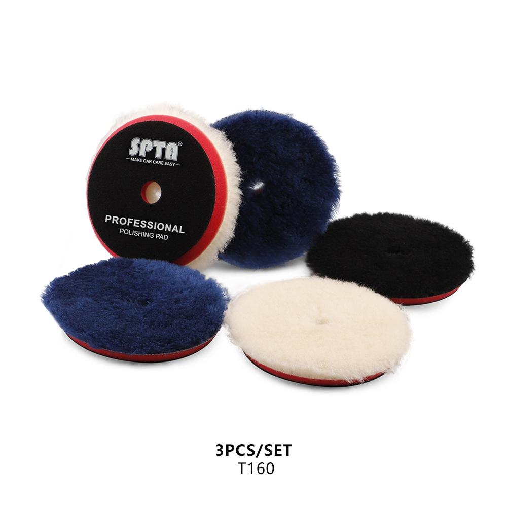 (Single Sale) SPTA 3"/5"/6" Wool Polishing Pad High Density Lambs Woollen Polish Buffing Pad for Car Polisher
