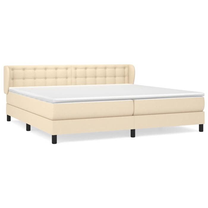 3126594 vidaXL Divan Bed with Mattress Cream 200x200 Cm Fabric