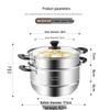 Meichu 26CM 304 Stainless Steel 2-Layer Steamer