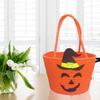 Halloween Candy Tote Basket with Witch Hat Pumpkin Tote Handbag Portable Gift Basket for Party Decorations