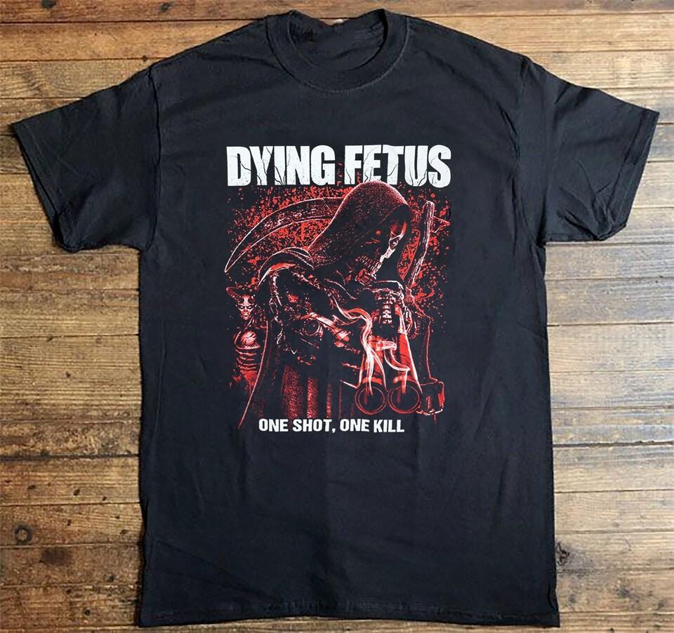 

DYING FETUS ONE SHOT KILL Ретро Черная Футболка Все Размеры XL
