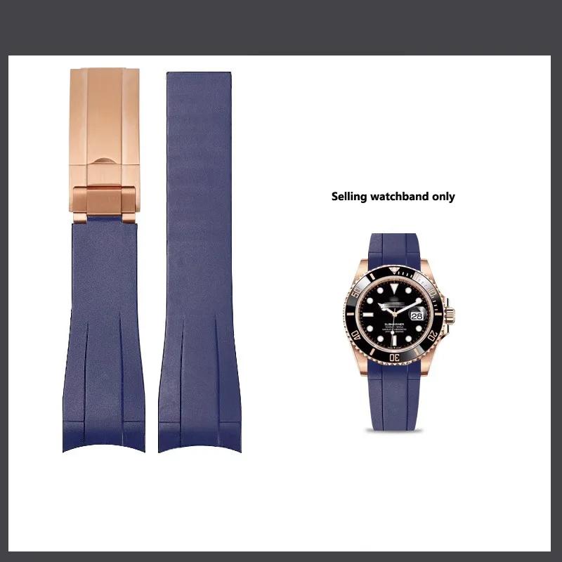 Silicone Watchband For Rolex DAYTONA SUBMARINER Yacht-Master GMT 20mm Black Dark Blue Red Brown White Green Rubber Watch Straps