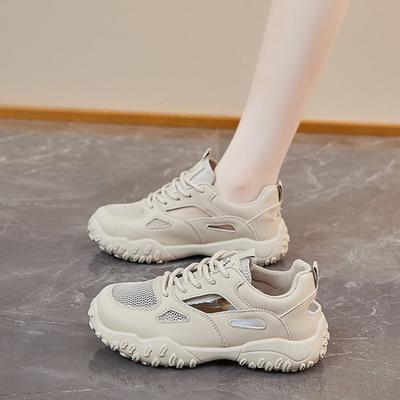 Mesh Breathable Dad Shoes Summer New Versatile Casual Sports Women's Shoes Lace-up Hollow Bag Head Sandals